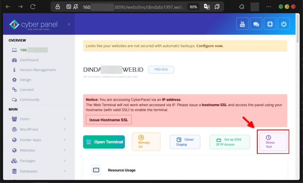 Cara Load Testing Web di CyberPanel Untuk Uji Performa