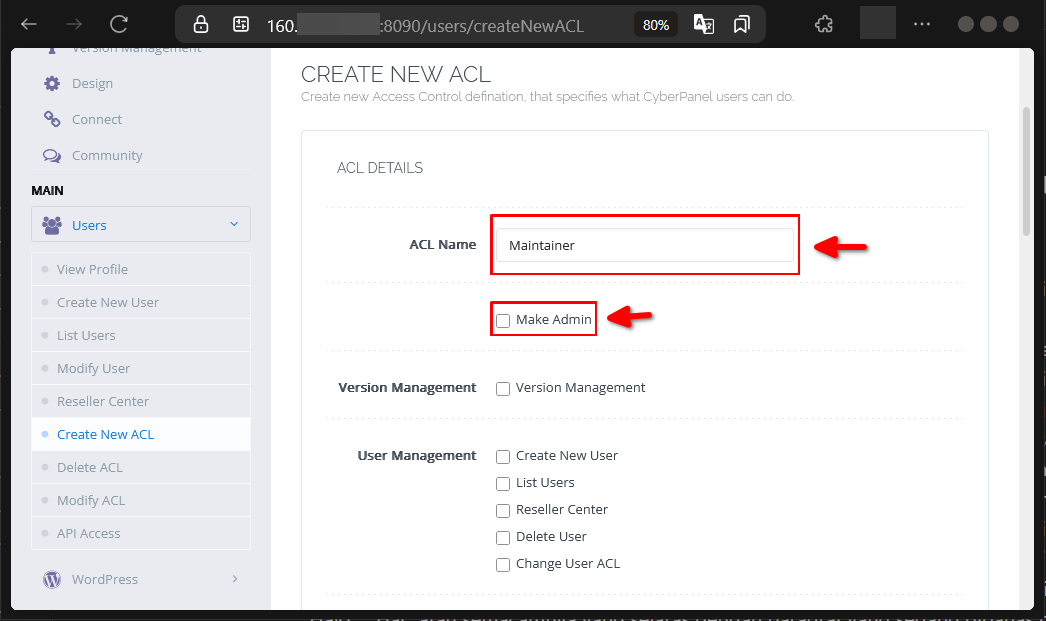 Cara Menambah ACL di CyberPanel Pada CLoud VPS