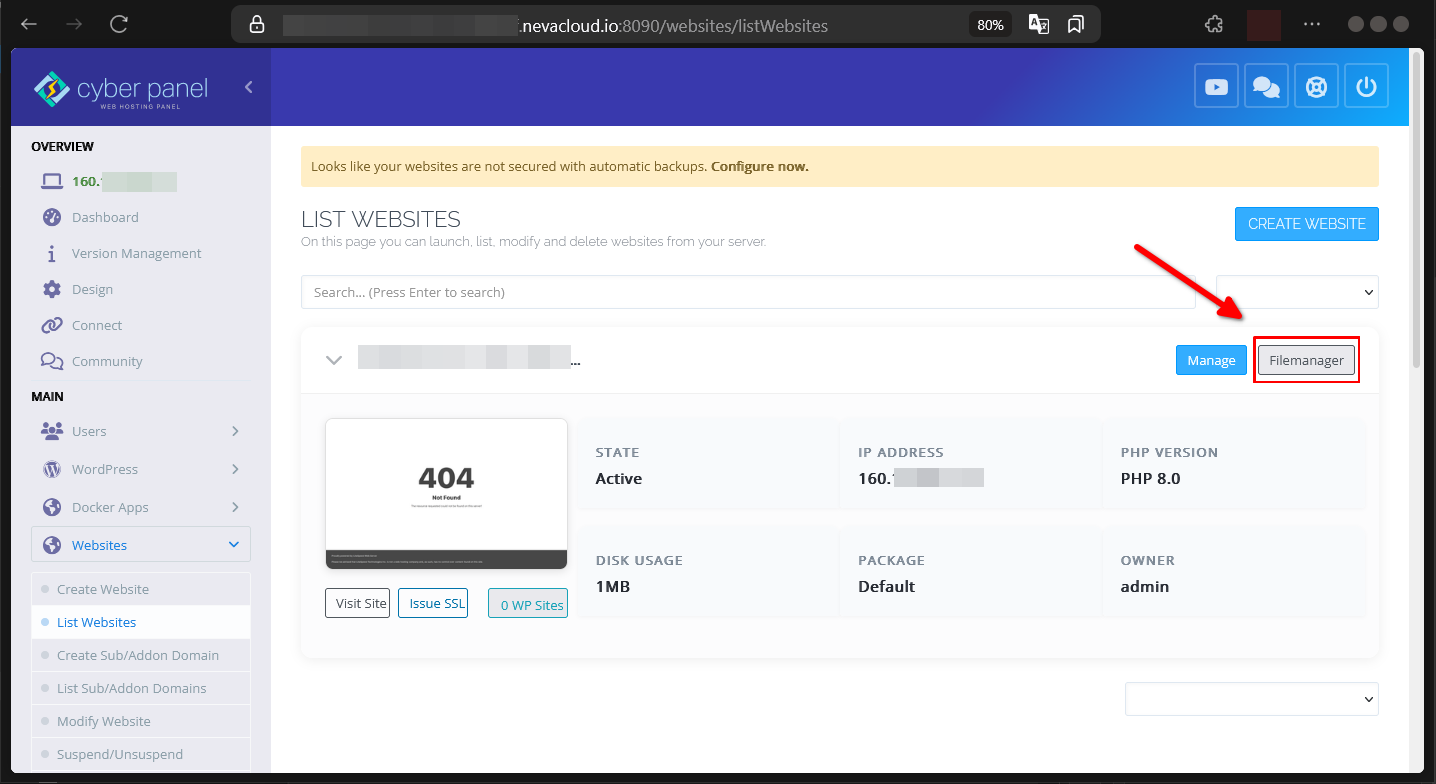 Cara Mengatasi Eror 'Directory Is Not Empty' di CyberPanel