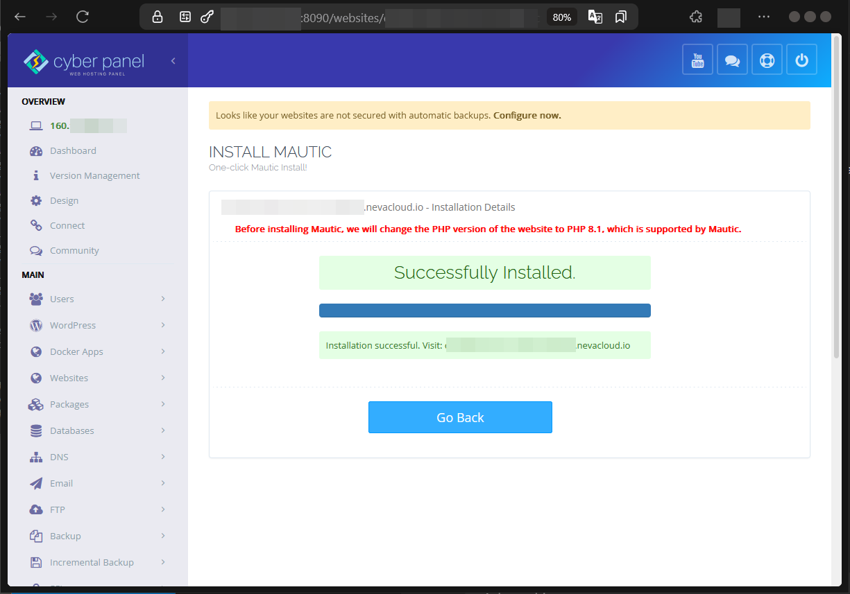 Cara Mengatasi Eror 'Directory Is Not Empty' di CyberPanel