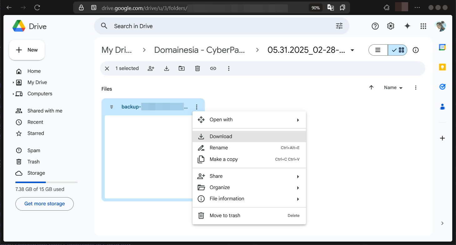 Cara Restore Backup Google Drive CyberPanel di Cloud VPS