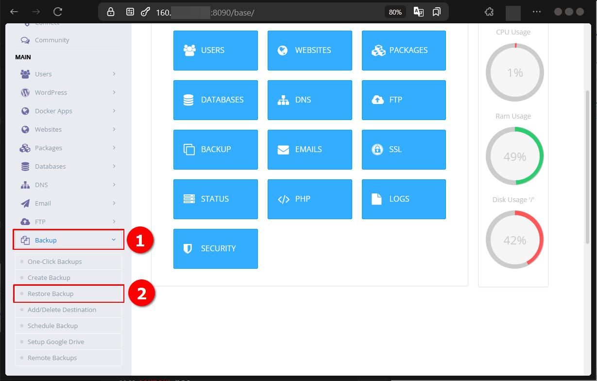Cara Restore Backup Google Drive CyberPanel di Cloud VPS