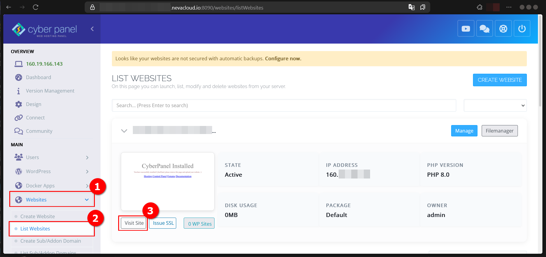 Cara Set-up Wizard di CyberPanel Untuk Konfigurasi Awal