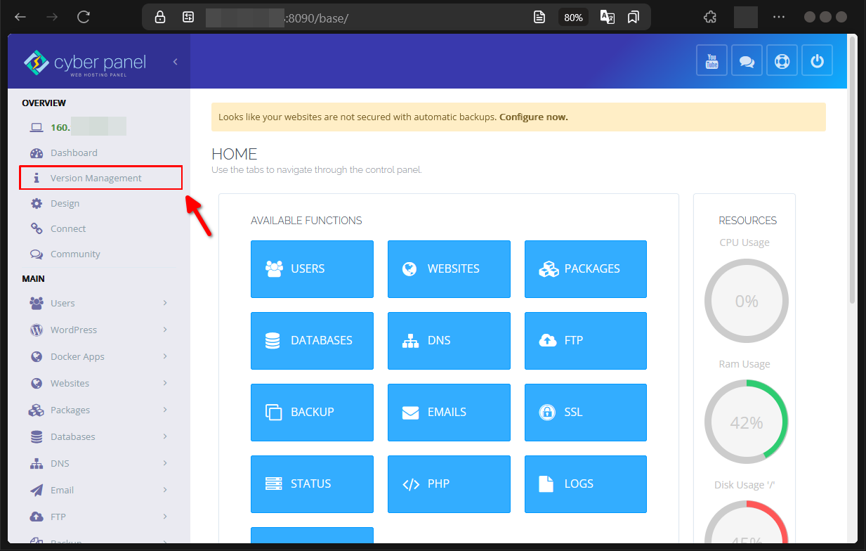 Cara Upgrade Atau Downgrade Versi CyberPanel di Cloud VPS