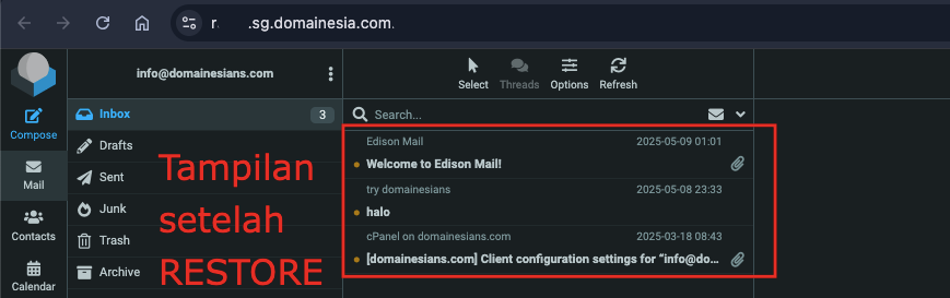 Restore Email dengan Jetbackup di cPanel