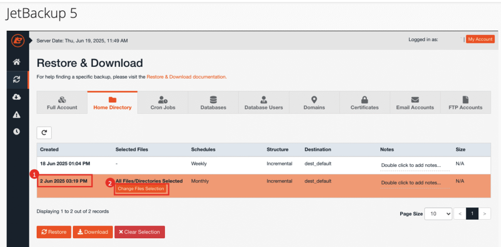 Restore Spesifik File atau Folder Jetbackup