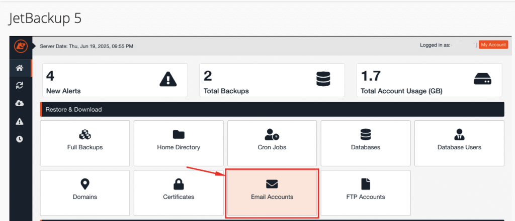 Restore Email dengan Jetbackup di cPanel
