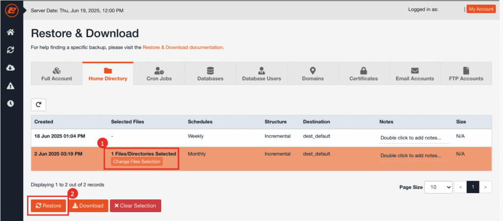 Restore Spesifik File atau Folder Jetbackup