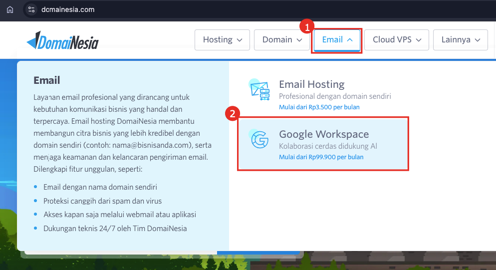 Cara Order Google Workspace