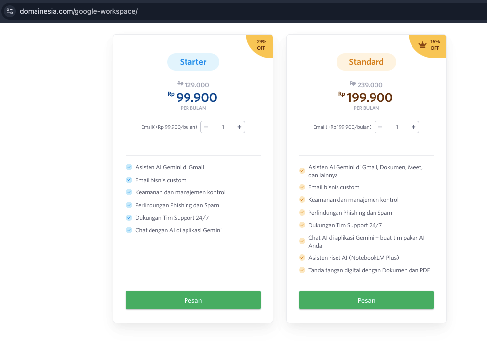 Cara Order Google Workspace