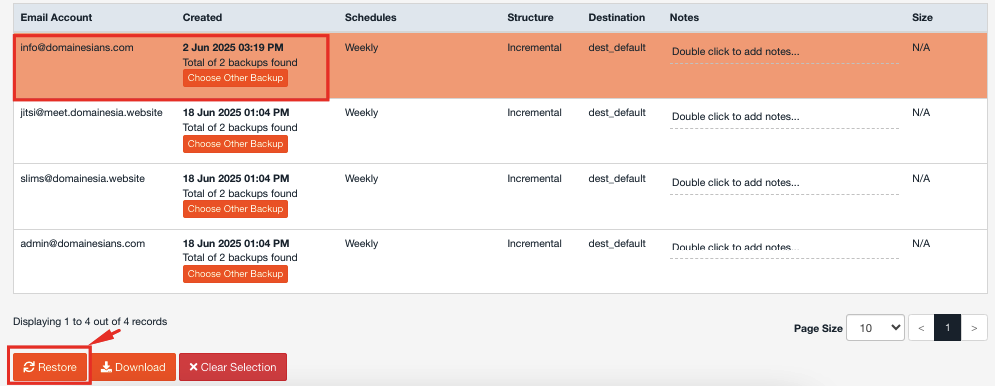 Restore Email dengan Jetbackup di cPanel