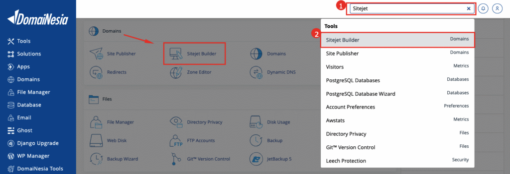 Cara Membuat Website dengan Sitejet di cPanel