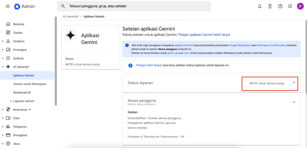Implementasi AI Gemini di Google Workspace
