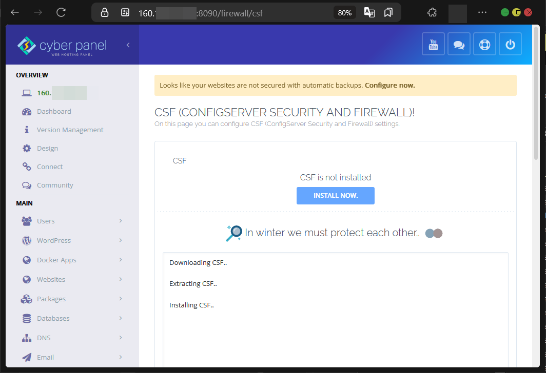 Cara Install CSF di CyberPanel Untuk Kelola Port Jaringan