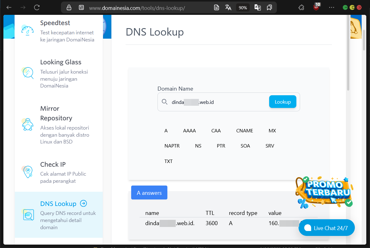 Panduan & Akses DomaiNesia Web Tools Untuk Diagnosis Web