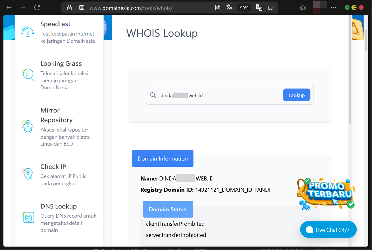 Panduan & Akses DomaiNesia Web Tools Untuk Diagnosis Web