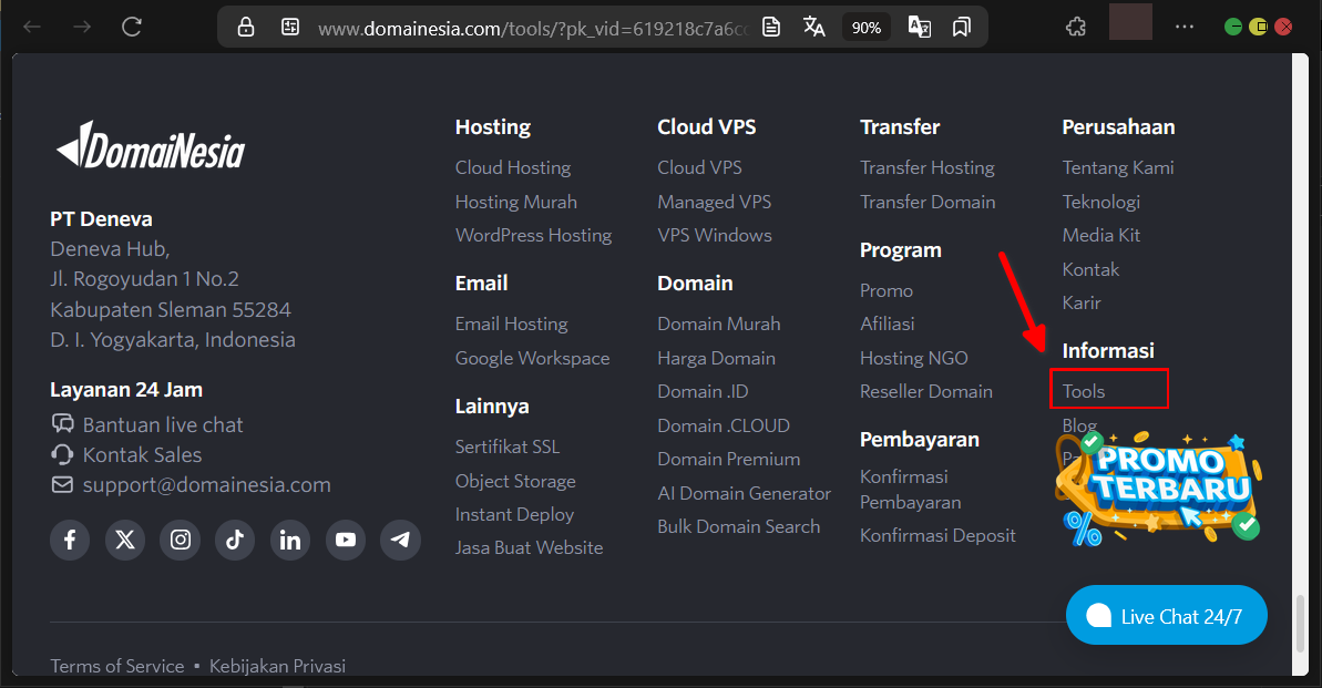 Panduan & Akses DomaiNesia Web Tools Untuk Diagnosis Web