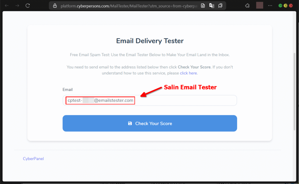 Cara Test Mail Server CyberPanel Agar Tidak Masuk SPAM