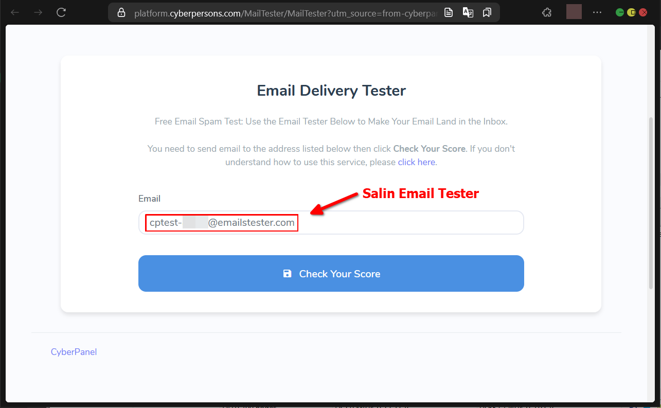 Cara Test Mail Server CyberPanel Agar Tidak Masuk SPAM