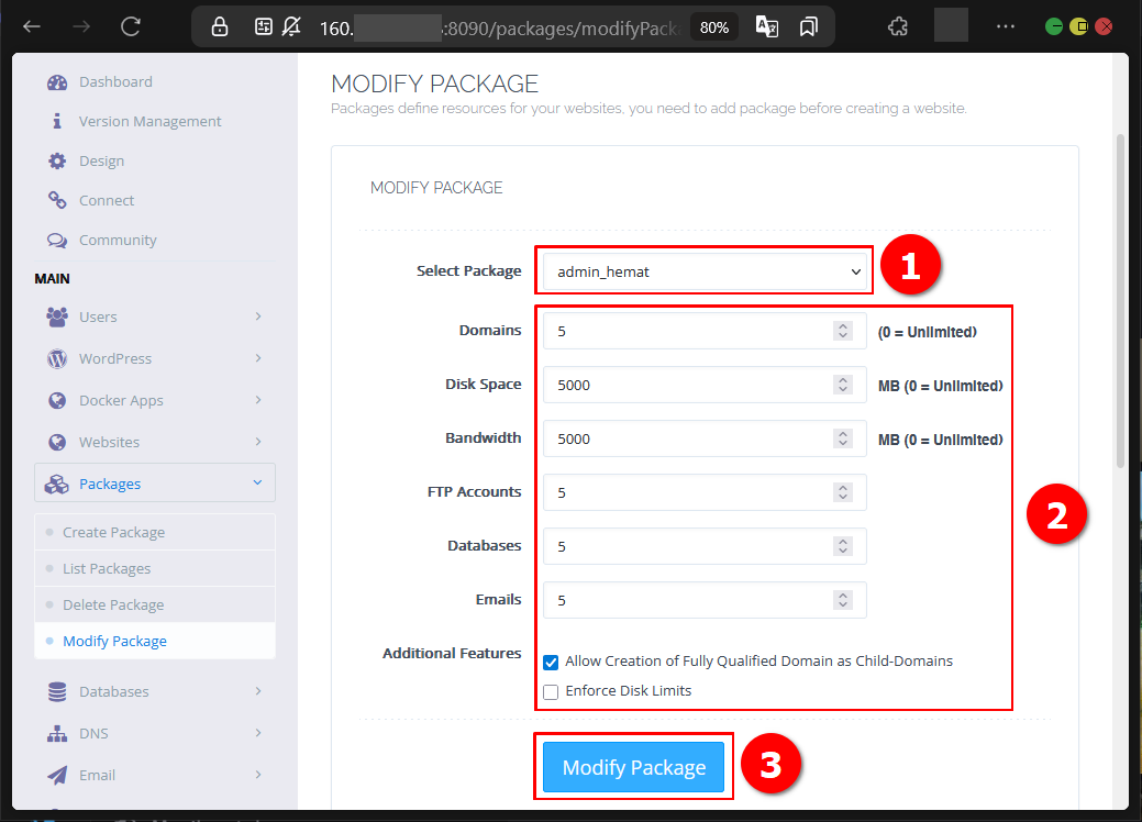 Cara Atur Packages di CyberPanel Untuk Kelola Paket Website