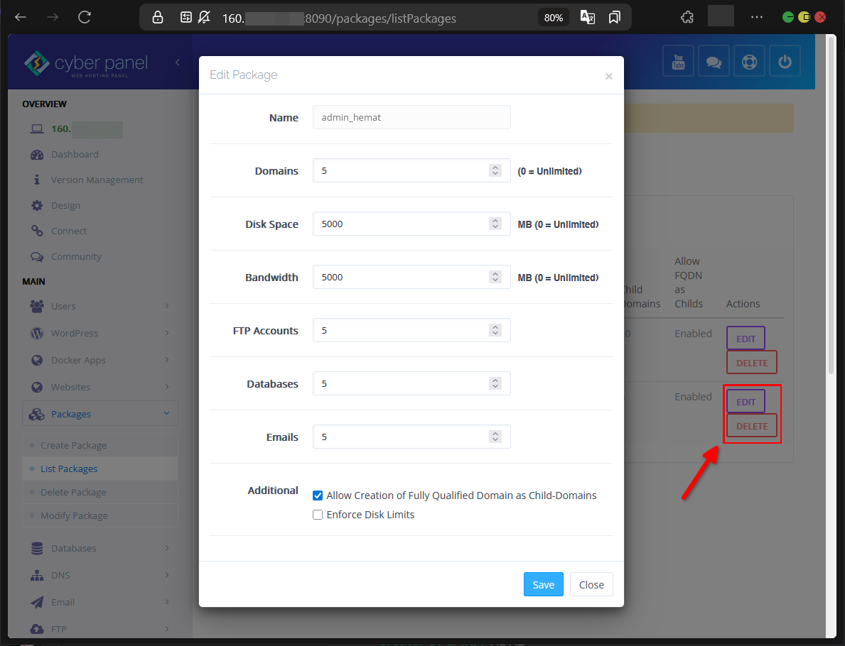 Cara Atur Packages di CyberPanel Untuk Kelola Paket Website