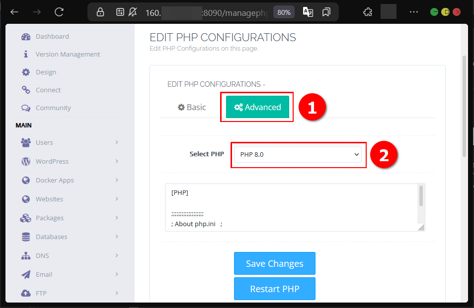 Cara Kelola PHP di CyberPanel Pada Pengaturan Dasar