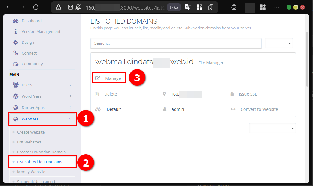 Cara Membuat Child Atau Subdomain Web di CyberPanel