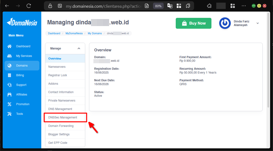 Cara Aktifkan Domain Cloudflare DNSSec di MyDomaiNesia