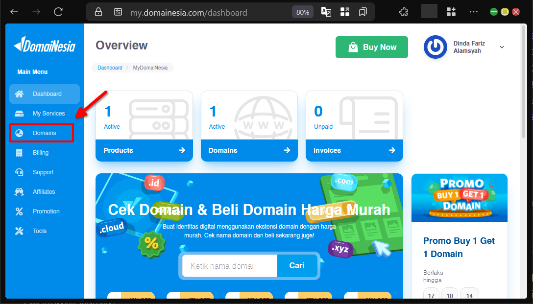 Cara Sambungkan Domain Ke Cloudflare DNS di MyDomaiNesia