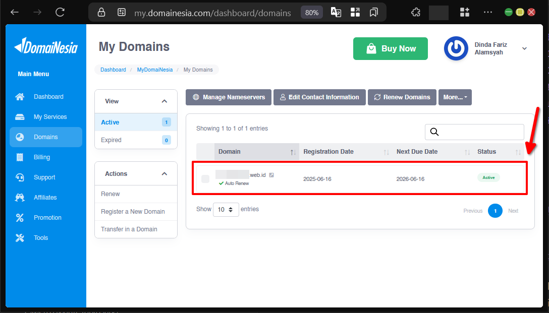Cara Sambungkan Domain Ke Cloudflare DNS di MyDomaiNesia