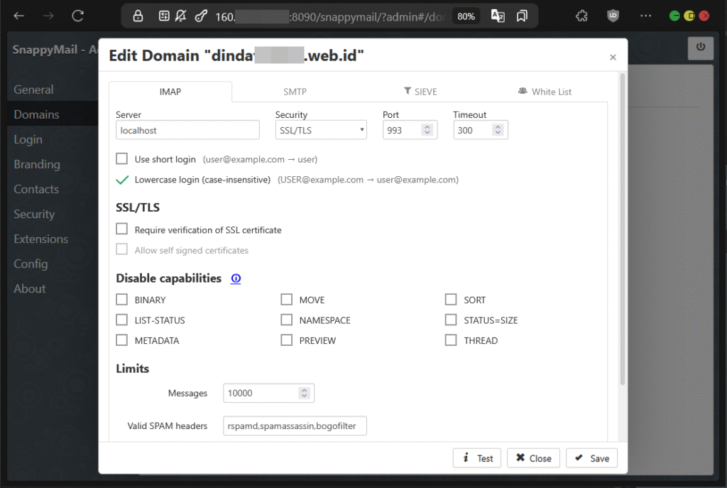 Cara Kelola Mail Server di CyberPanel Pada Admin SnappyMail