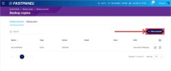 New Account Fastpanel