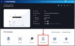 SSL Certificate Fastpanel