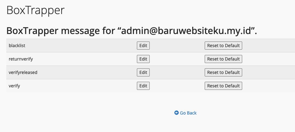 Menggunakan BoxTrapper cPanel