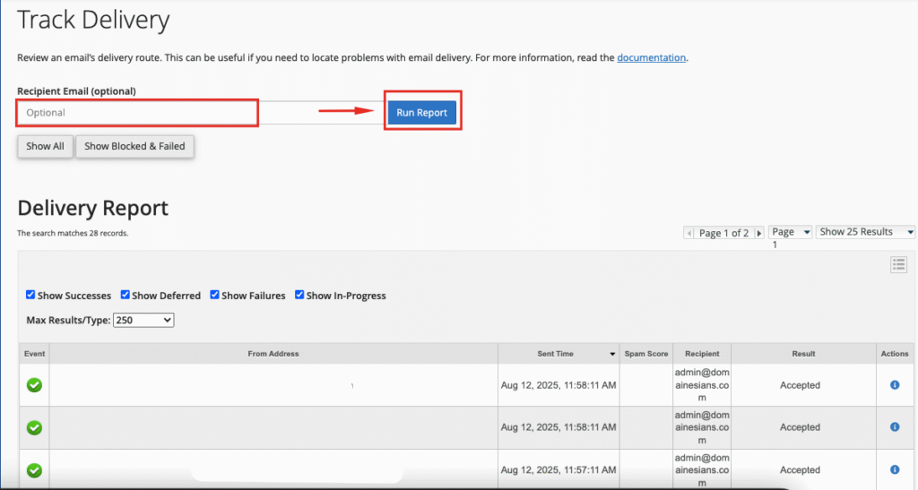 Melacak Email cPanel