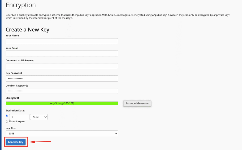Fitur Encryption cPanel