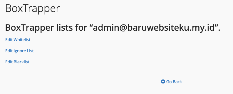 Menggunakan BoxTrapper cPanel