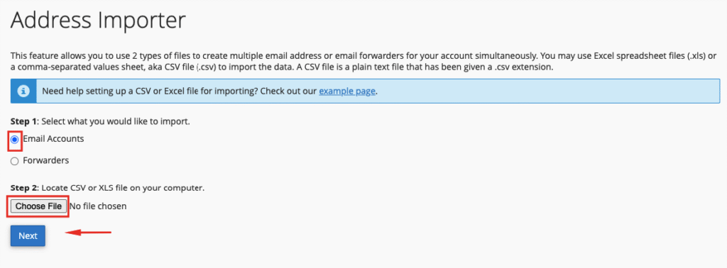 Address Importer cPanel