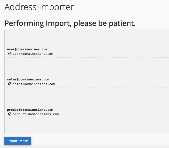 Address Importer cPanel