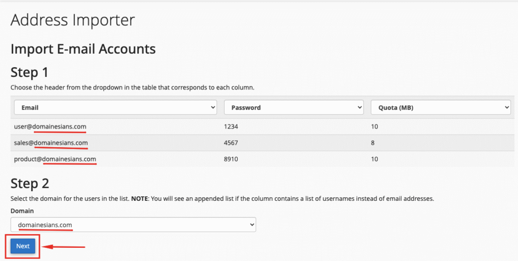 Address Importer cPanel