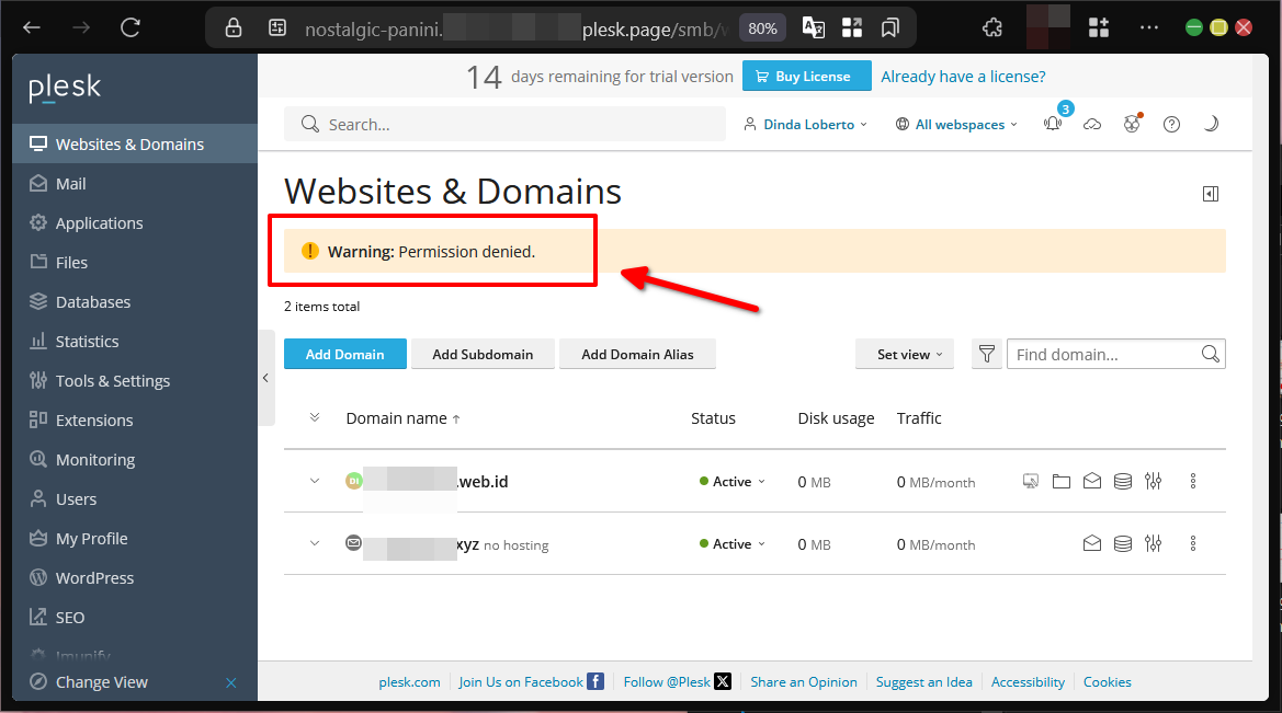 Cara Mengatasi Eror Permissions Denied di Plesk Panel