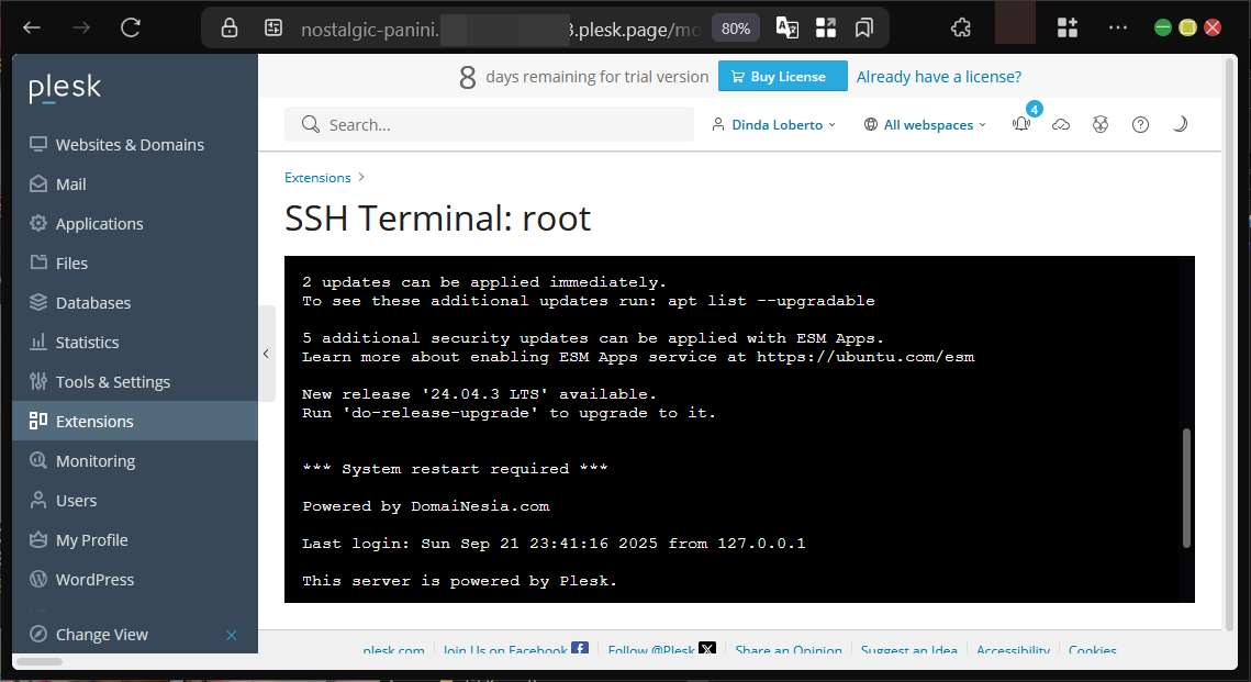 Cara Mengatasi Eror Permissions Denied di Plesk Panel