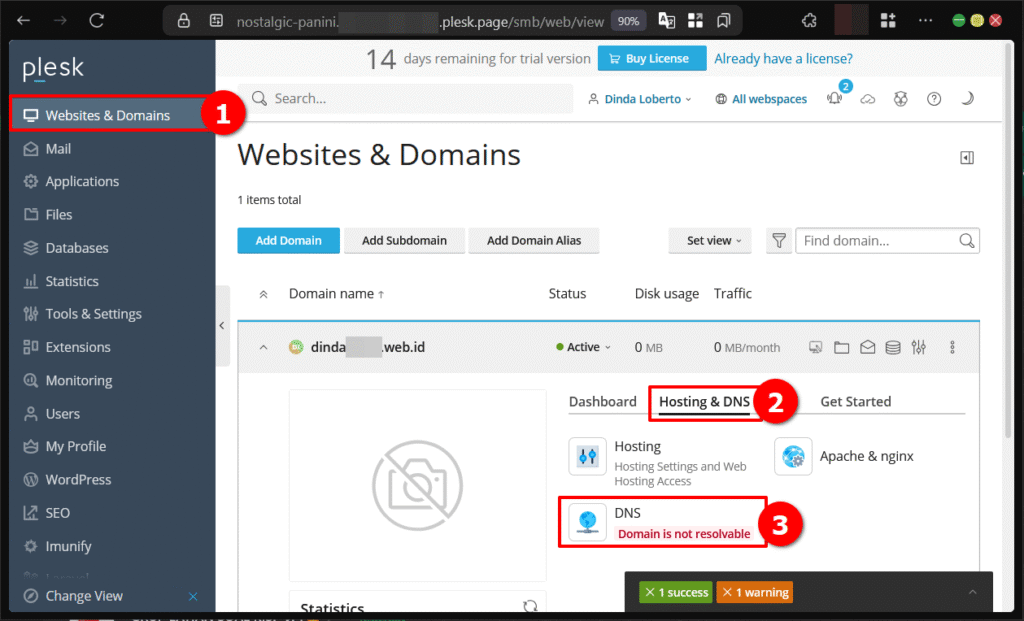 Cara Mengelola DNS Record Di Plesk Panel Agar Web Online