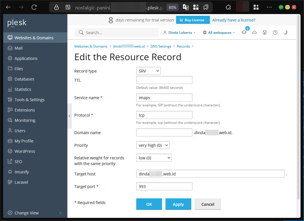 Cara Mengelola DNS Record Di Plesk Panel Agar Web Online
