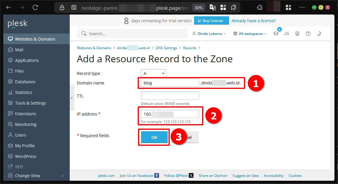 Cara Mengelola DNS Record Di Plesk Panel Agar Web Online