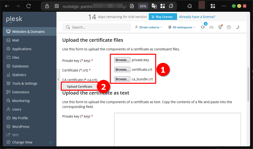 Cara Pasang Sertifikat TLS atau SSL Website di Plesk Panel