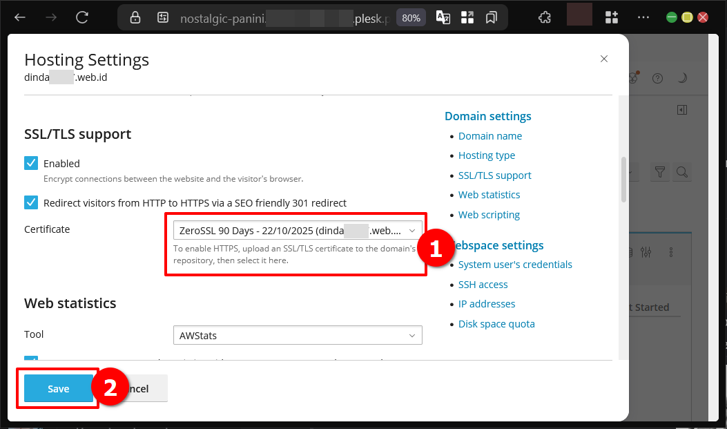 Cara Pasang Sertifikat TLS atau SSL Website di Plesk Panel