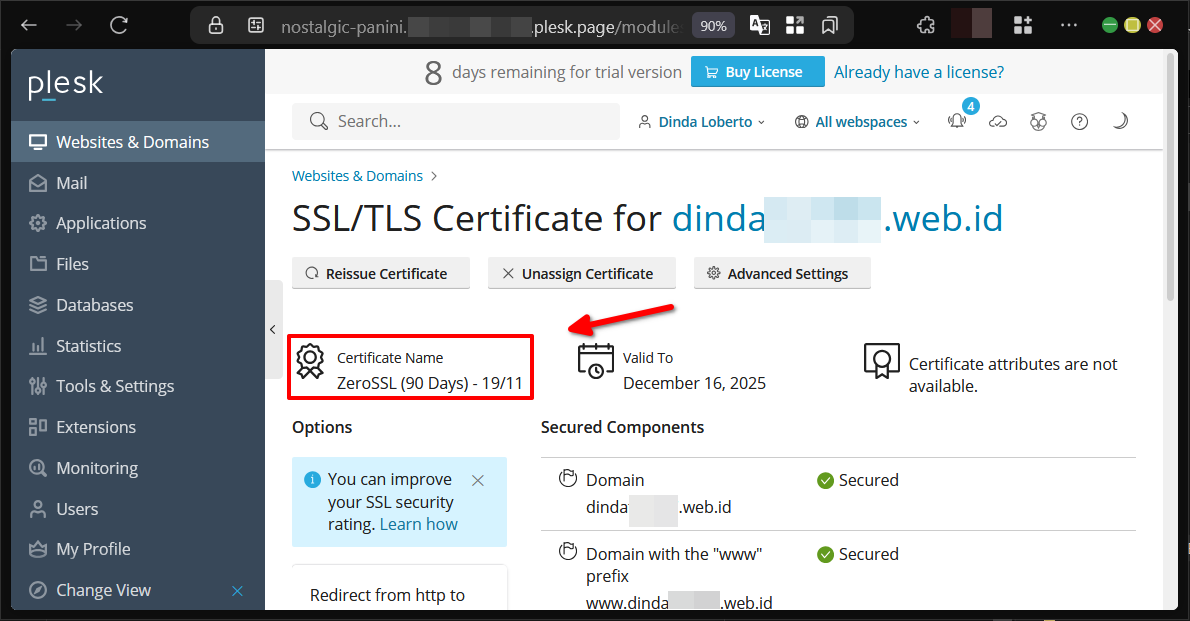 Cara Pasang Sertifikat TLS atau SSL Website di Plesk Panel