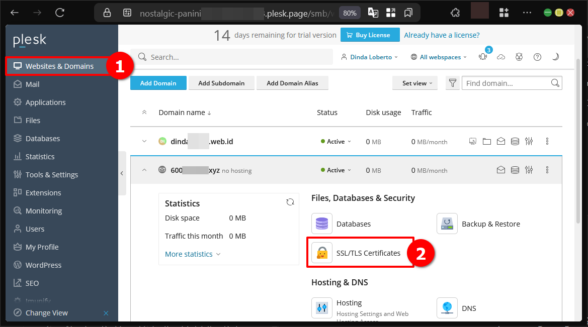 Cara Pasang Sertifikat TLS atau SSL Website di Plesk Panel