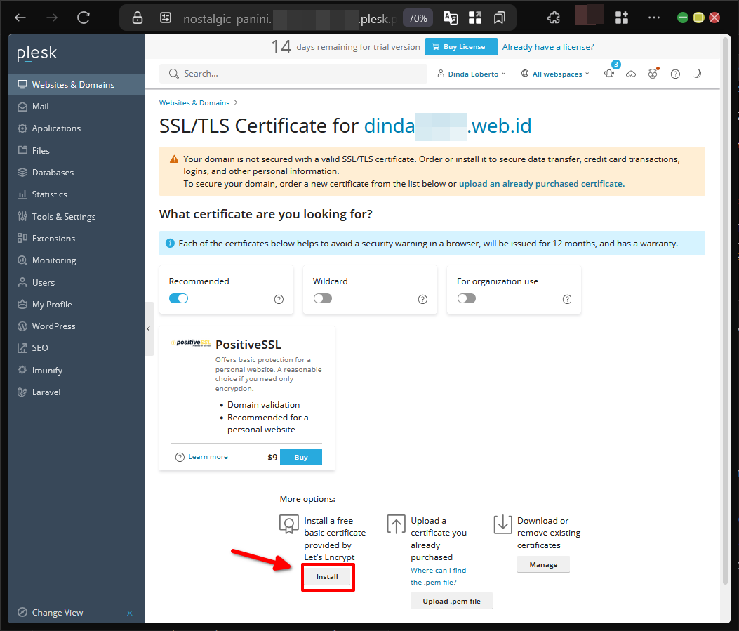 Cara Pasang Sertifikat TLS atau SSL Website di Plesk Panel